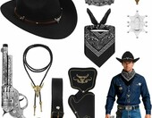 FICOFISE zestaw akcesoriów kowbojskich 10 szt. – dodatki do stroju – zdjęcie 1