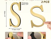 PATIKIL Litera 3D dekoracyjna S, akrylowa, efekt lustra, złota – zdjęcie 2