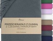 NatureMark Prześcieradło z gumką 200x220 cm, mikrofibra, antracyt – zdjęcie 1