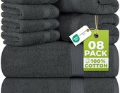 Utopia Towels Zestaw ręczników 8 szt. - kąpielowe, do rąk i ściereczki, szary – zdjęcie 1