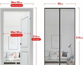 MYCARBON moskitiera magnetyczna na drzwi 90x210 cm - siatka przeciw owadom – zdjęcie 3