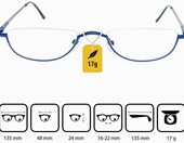 Mini Brille – okulary do czytania w kształcie półksiężyca, +2,5 – zdjęcie 2
