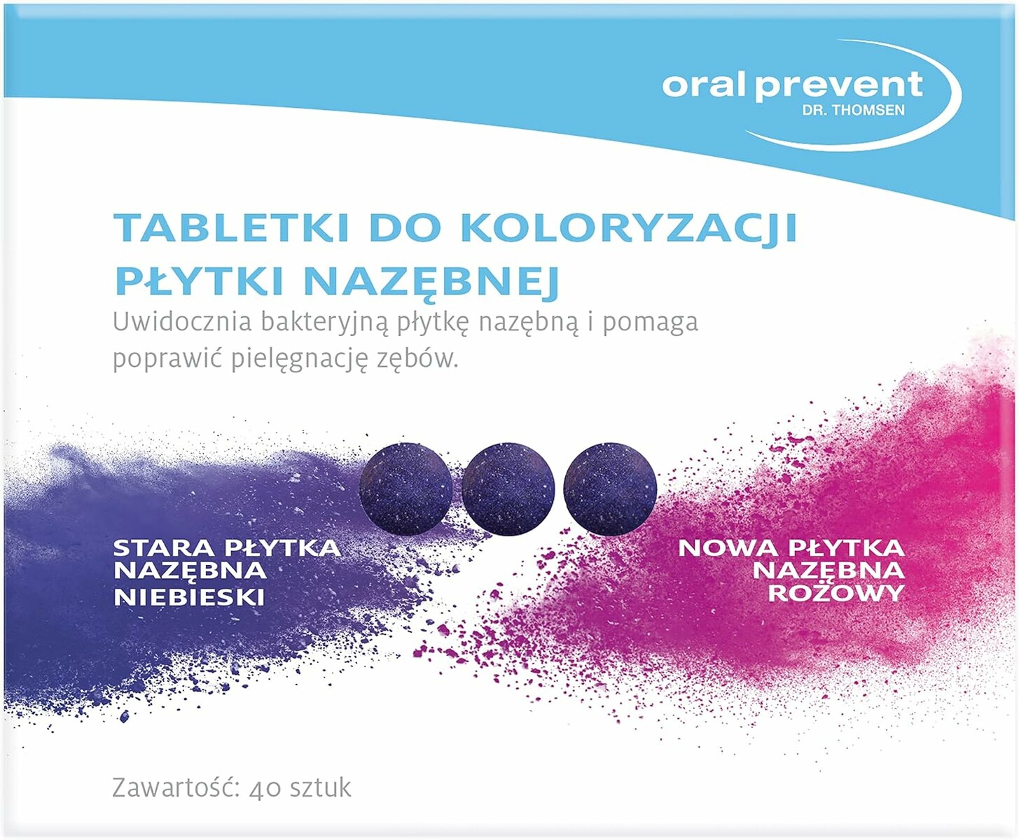 Oral-Prevent 40 szt. – tabletki odbarwiające płytkę nazębną