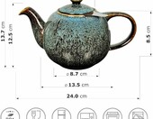 Urban Lifestyle Swansea imbryk porcelanowy 1,1 l z zaparzaczem, morska zieleń – zdjęcie 2