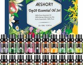 Aeshory Zestaw olejków eterycznych 20 x 10 ml, naturalne olejki zapachowe – zdjęcie 1