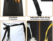 LEFUNDA Zestaw kuchenny 7 el. - fartuch, rękawice, uchwyty, ściereczki, czarny – zdjęcie 4