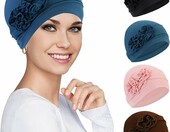 XEPST Turbany na głowę damskie, zestaw 4 szt., wzór kwiatowy – zdjęcie 1