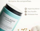 M&SENSE świeca zapachowa sojowa 550 g, drzewo sandałowe i jaśmin, 2 knoty – zdjęcie 5