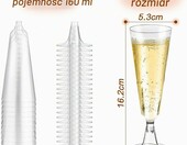 Kieliszki do szampana plastikowe 160 ml, zestaw 50 szt., wielokrotnego użytku – zdjęcie 2