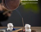 JanYoo Drewniany uchwyt na kadzidełka w kształcie kota, orzech włoski – zdjęcie 3