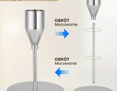 Novent świeczniki metalowe komplet 6 szt. srebrne, wysokości 23-33 cm – zdjęcie 3