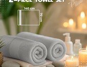 Cloud Pillow Ręczniki bawełniane 70x140 cm, komplet 2 szt., jasnoszare – zdjęcie 2