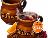 KADAX kubki do grzanego wina 250 ml, zestaw 2 szt., ceramika ręcznie wykonana – zdjęcie 1