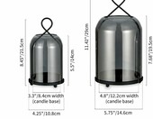 NUPTIO świeczniki lampiony szklane 2 szt. – czarny metal – zdjęcie 4
