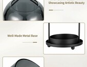 NUPTIO świeczniki lampiony szklane 2 szt. – czarny metal – zdjęcie 5