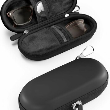 ProCase – etui na okulary na 2 pary, czarne, z zamkiem