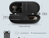 ProCase – etui na okulary na 2 pary, czarne, z zamkiem – zdjęcie 2
