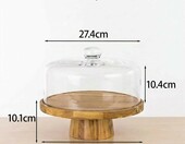 STOUCLA patera na tort z pokrywką 30,5 cm, drewno akacjowe i akryl – zdjęcie 2