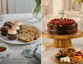 STOUCLA patera na tort z pokrywką 30,5 cm, drewno akacjowe i akryl – zdjęcie 5