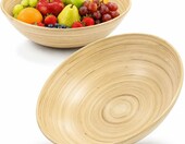 com-four miski bambusowe okrągłe 30 cm, komplet 2 szt., naturalne – zdjęcie 1