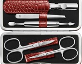 ZWILLING Zestaw do manicure 5-częściowy, etui skórzane, czerwony – zdjęcie 1