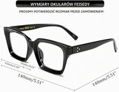 FEISEDY B2461 oprawki okularowe kwadratowe czarne unisex – zdjęcie 5