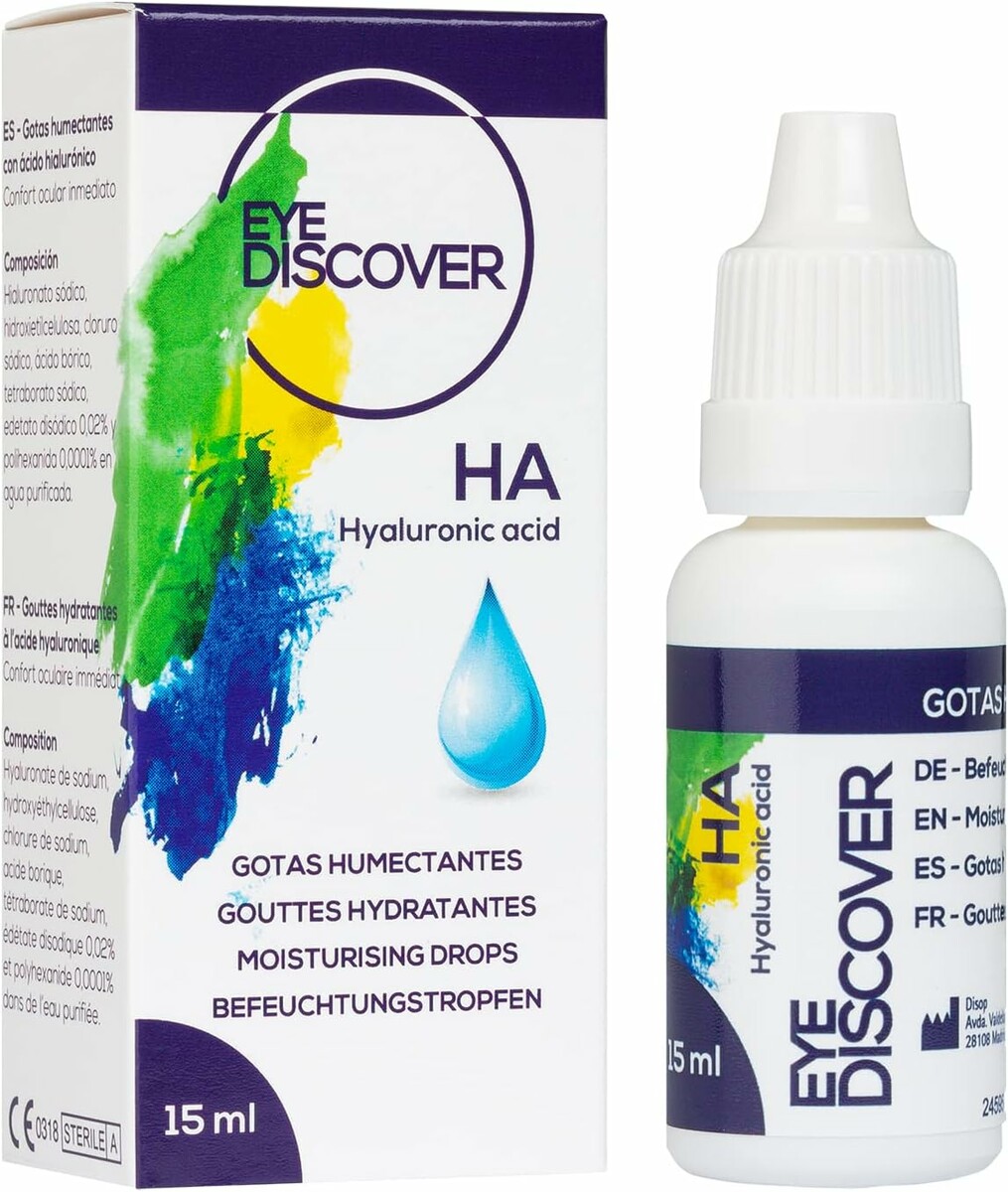 EYE DISCOVER krople nawilżające do oczu z kwasem hialuronowym 15 ml