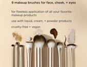 Real Techniques Au Naturale - zestaw 9 pędzli do makijażu, złoty – zdjęcie 3