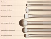 Real Techniques Au Naturale - zestaw 9 pędzli do makijażu, złoty – zdjęcie 4