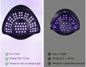 Zaxiva Lampa UV LED do paznokci 320W, suszarka 72 diody – zdjęcie 3