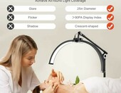 HINOPY Lampa kosmetyczna LED z półksiężycem, na kółkach – zdjęcie 3