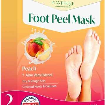 PLANTIFIQUE Maski peelingujące do stóp 2 pary – peeling z brzoskwinią