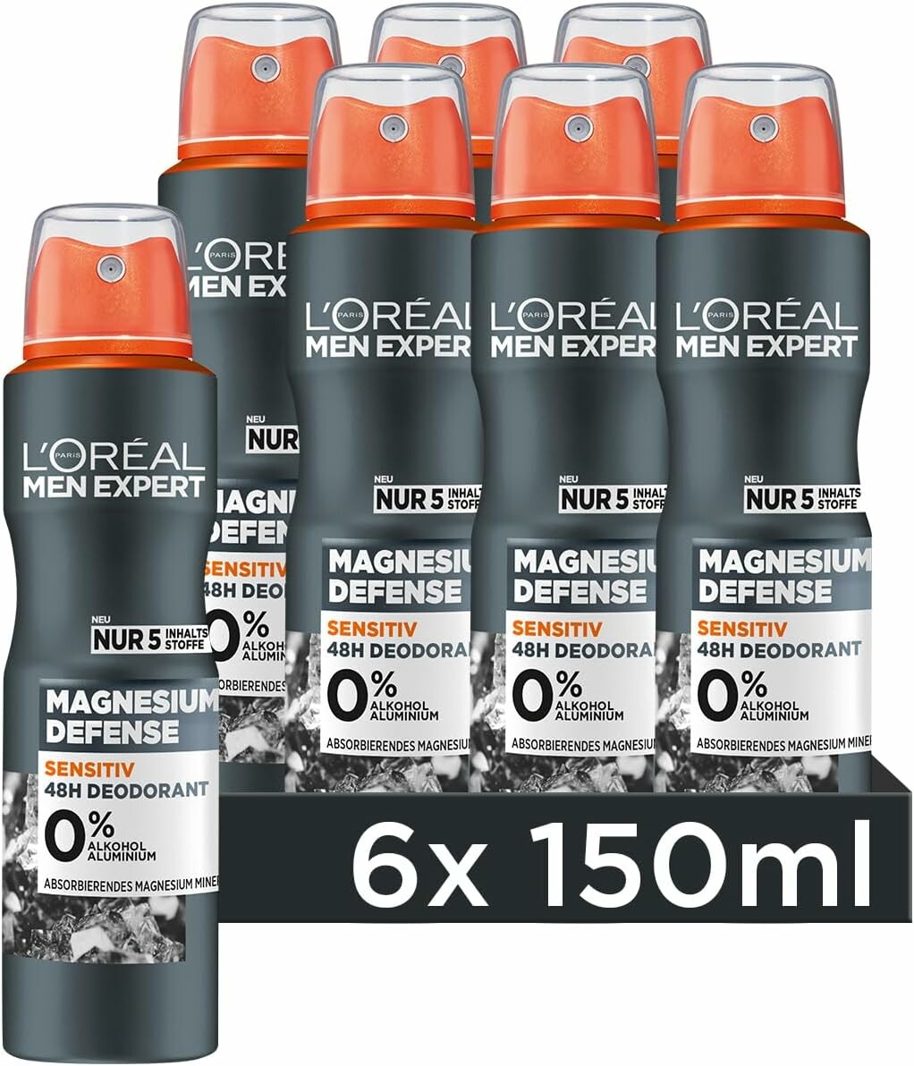 L'Oréal Men Expert Magnesium Defense 6x150 ml – dezodorant męski