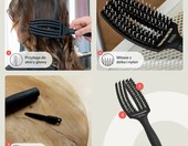 Olivia Garden Fingerbrush Care Iconic - szczotka do wlosow, czarna – zdjęcie 4