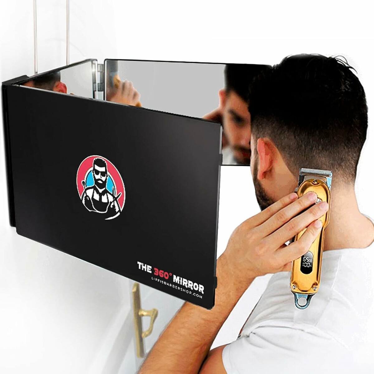 Lipfi's BarberShop lustro fryzjerskie 360 trójdzielne 3-stronne