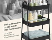 SONGMICS wózek pomocniczy 3-poziomowy na kółkach, stalowy – zdjęcie 3