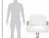 physa Penryn White & Gold krzesło fryzjerskie z podnóżkiem – zdjęcie 2