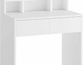 VASAGLE Toaletka kosmetyczna z lustrem i 2 szufladami, biala – zdjęcie 1