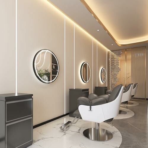 Calissimo konsola fryzjerska LED 80x80 cm okrągłe lustro