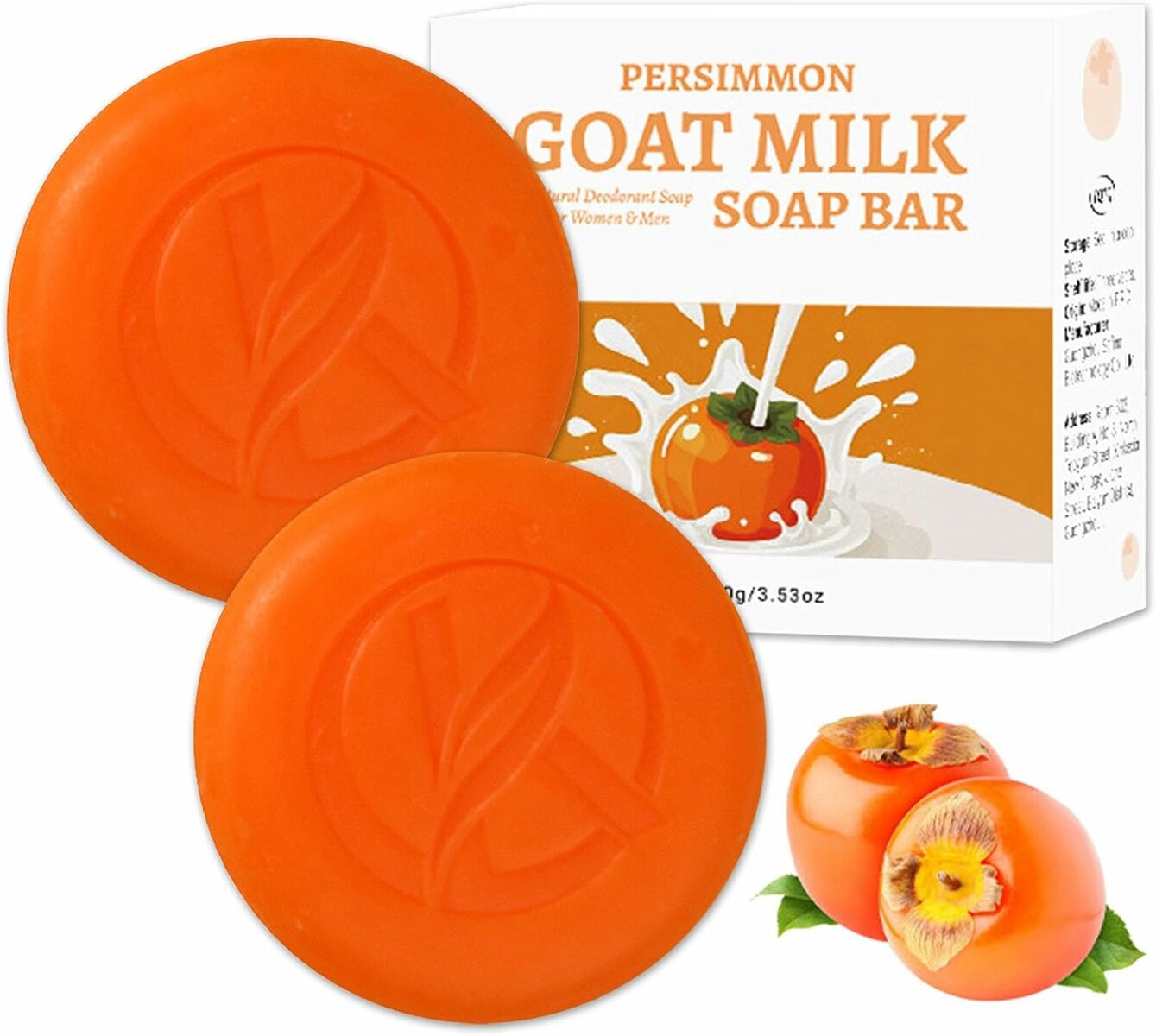 ARCHIDATE Mydło w kostce z kaki 2x200 g – naturalne mydło do ciała