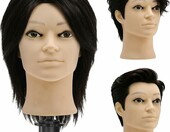 TwoWin głowa fryzjerska treningowa 33 cm z prawdziwych włosów – zdjęcie 1