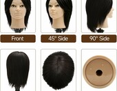 TwoWin głowa fryzjerska treningowa 33 cm z prawdziwych włosów – zdjęcie 2
