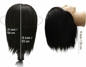 TwoWin głowa fryzjerska treningowa 33 cm z prawdziwych włosów – zdjęcie 5