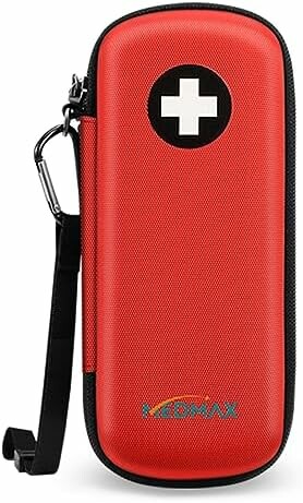 MEDMAX Torba medyczna na leki EpiPen i inhalator, twarda obudowa, czerwona
