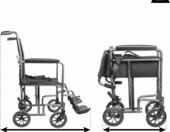 PEPE Mobility Wózek inwalidzki składany, wąskie siedzisko 38 cm – zdjęcie 3