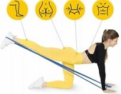 4FIZJO Taśma guma rehabilitacyjna Flat Band 30 m, niebieska – zdjęcie 2