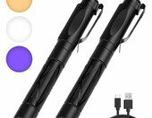 flintronic Latarka diagnostyczna LED 2 szt. z miernikiem zrenicy, ladowalna – zdjęcie 1
