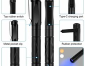 flintronic Latarka diagnostyczna LED 2 szt. z miernikiem zrenicy, ladowalna – zdjęcie 3