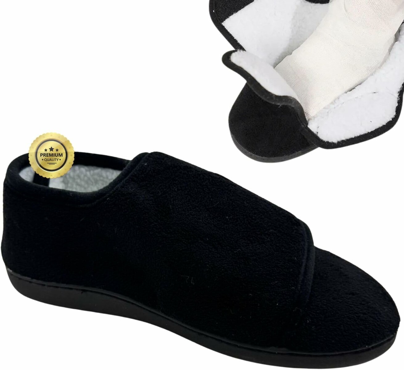 OrtoPrime Buty ortopedyczne pooperacyjne unisex, szerokie, czarne