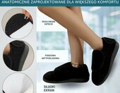 OrtoPrime Buty ortopedyczne pooperacyjne unisex, szerokie, czarne – zdjęcie 5